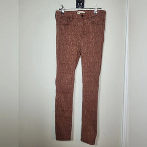 Free People Payton Textured Embroidered Skinny Pants sz 28